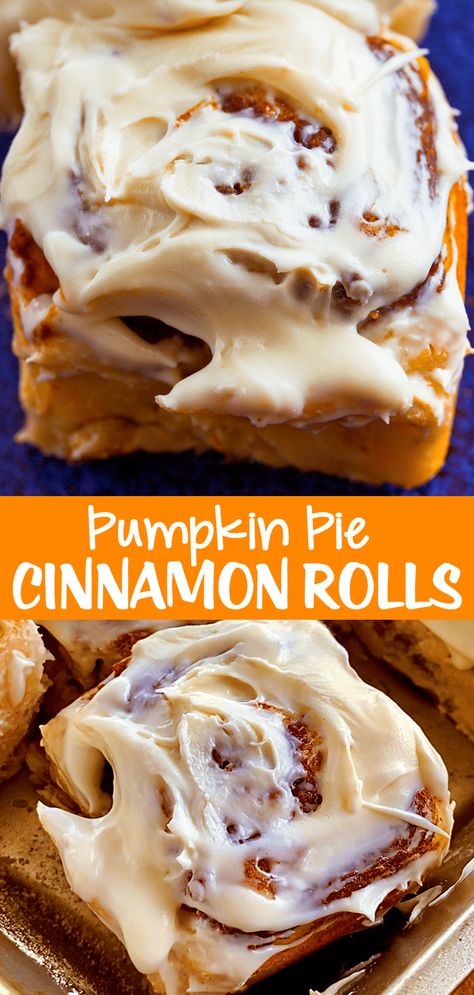 Pumpkin Pie Cinnamon Rolls, Soft And Fluffy Cinnamon Rolls, Autumn Baking, 2023 Food, Fluffy Cinnamon Rolls, Chocolate Covered Katie, Fall Meals, Pumpkin Everything, Pumpkin Cinnamon Rolls