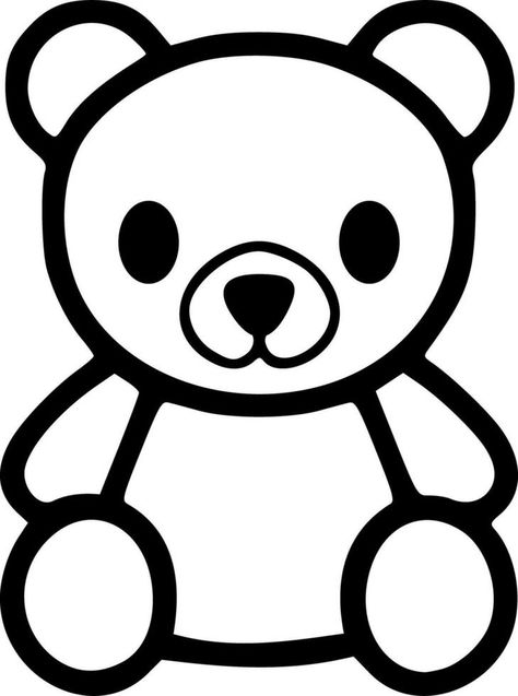 Teddy bear toy black outlines vector illustration Teddy Bear Outline, Teddy Bear Vector, Bear Outline, Bear Vector, 3d Vector, Teddy Bear Toys, Tracing Worksheets, Bear Toy, Vector Free