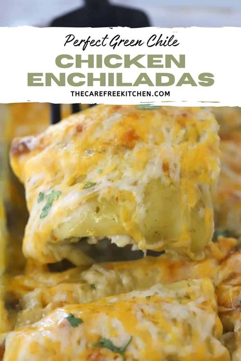 Recipes With Green Enchilada Sauce, Green Chili Chicken Enchiladas, Green Chicken Enchiladas, Easy Chicken Enchilada Recipe, Green Chile Enchiladas, Green Chile Chicken Enchiladas, Green Chilis, Green Chile Chicken, Chicken Enchiladas Easy