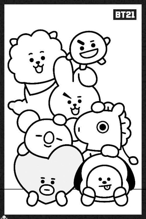 Bts Coloring Pages, Gambar Halloween, Drawings To Trace, صفحات التلوين, Pola Kartu, Animale Rare, Kpop Drawings, Cute Doodle Art, Bts Drawings