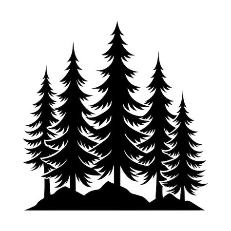 Vector sapin silhouettes vector illustra... | Premium Vector #Freepik #vector #pine-tree #forest-silhouette #forest-trees #forest Forest Tree Silhouette, Silhouette Forest, Pine Tree Silhouette, Forest Silhouette, Trees Forest, Free Business Card Mockup, Vector Background Pattern, Forest Trees, Wood Painting