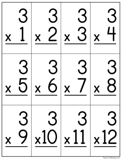 Print these multiplication flash cards from 1-12 times 3. Three math facts printable flash card sheet. Times Tables Flash Cards Printable Free, Printable Multiplication Flashcards, Multiplication Flash Cards Printable, Multiplication Flash Cards, Math Flashcards, Flash Card Template, Multiplication Worksheet, Multiplication Flashcards, Dots And Boxes