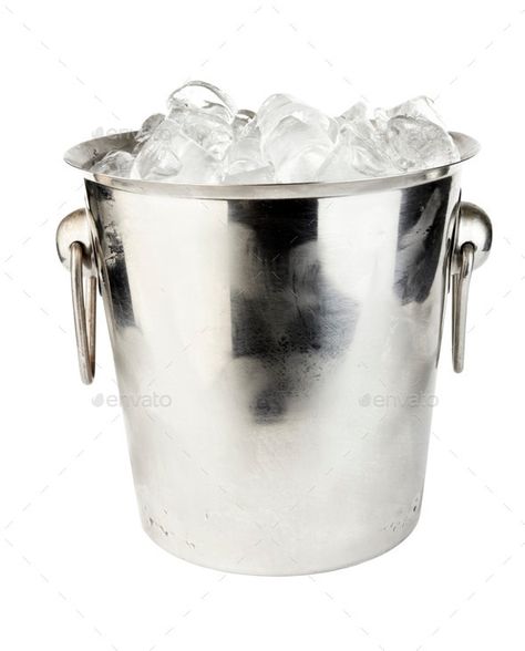 ice bucket by pioneer111. ice bucket isolated on white background#bucket, #ice, #background, #white Ice Background, Anniversary Background, Celebration Champagne, Champagne Cheers, Ice Images, Drink Bucket, Food Photography Tutorial, Ice Bar, Graphics Tees