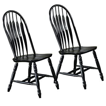 (paid link) Sunset Trading Selections Comfort Back Antique Black Cherry Distressed | Set of 2 | Fully Assembled Solid Wood Sidechair Windsor Dining Side Chairs Dining Table Buffet, Butterfly Leaf Table, Buffet Hutch, Table Buffet, Wood Side Chair, Solid Wood Chairs, Expandable Dining Table, Wood Dining Chairs, Leaf Table