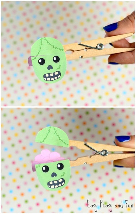 Clothespin Zombie Puppet Craft – Halloween Crafts for Kids Zombie Puppet, Halloweenpyssel Barn, Puppet Craft, Halloween Infantil, Halloween Arts And Crafts, Puppet Crafts, Manualidades Halloween, Clothes Pin Crafts, Halloween Crafts For Kids