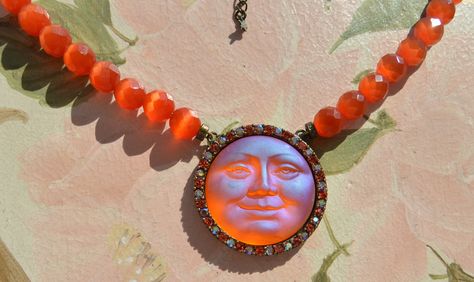 Deco Orange, Kirks Folly Jewelry, Orange Moon, Glow Stars, Crystals Beautiful, Kirks Folly, By The Ocean, Moon Jewelry, Fantasy Jewelry