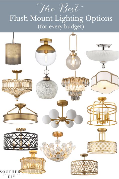 Transitional Bathroom Light Fixtures, Gold Entryway Light Fixture, Bedroom Chandelier Low Ceiling, Dining Room Light Fixtures Low Ceiling, Light Fixtures For Low Ceilings, Budget Laundry Room, Closet Light Fixtures, Closet Chandelier, Transitional Lighting Fixtures