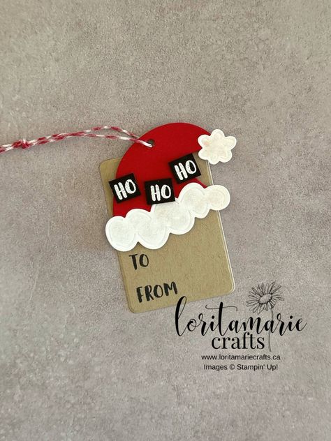 Card Tags Ideas, Christmas Gift Tags Diy Printable Labels, Sending Cheer Stampin Up Tags, Stampin Up Tags Christmas, Handmade Gift Tags Christmas, Stampin Up Christmas Tags Ideas, Stampin Up Christmas Tags 2023, Diy Christmas Tags Handmade, Christmas Tags Ideas