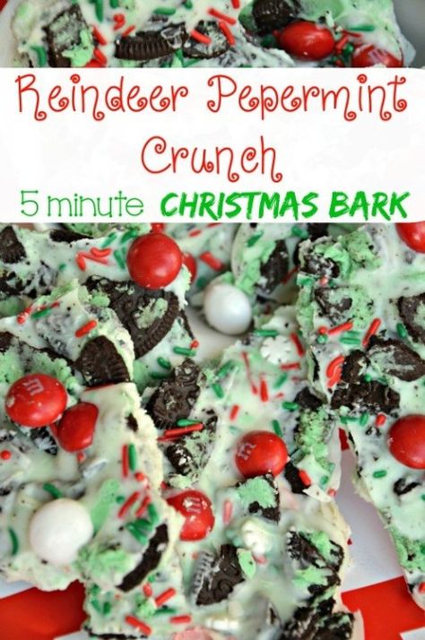 Reindeer Peppermint Crunch - The House of Hendrix Peppermint Graham Cracker Bark, Reindeer Peppermint Crunch, Reindeer Bark Recipe, Holiday Dessert Gifts, Andes Peppermint Crunch Recipes, Reindeer Poop Recipe, Holiday Baking Treats, Christmas Treats To Sell, Reindeer Bark