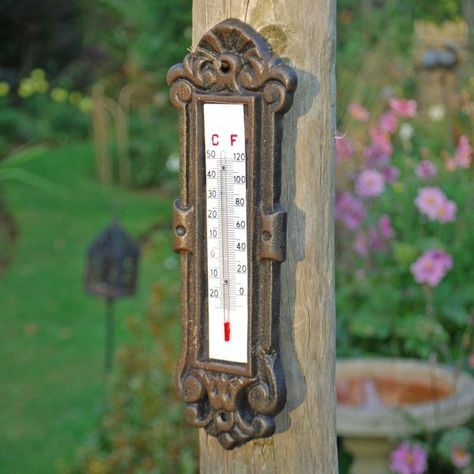 Thermometer Aesthetic, Nutritional Value Of Vegetables, Outdoor Thermometer, Backyard Inspo, Weather Station, Door Makeover, Antique Wall Clock, Decorative Design, Unique Doors