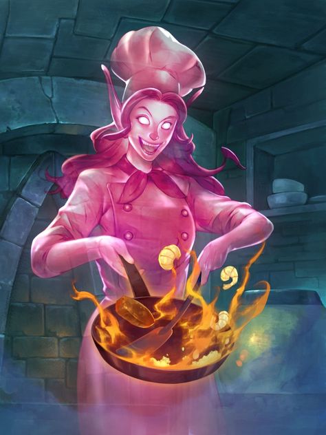 Chef Character Art, Dnd Cook, Cook Character Design, Fantasy Chef, Chef Character Design, Minion Card, Casual Art, Chef Inspiration, Blizzard Hearthstone