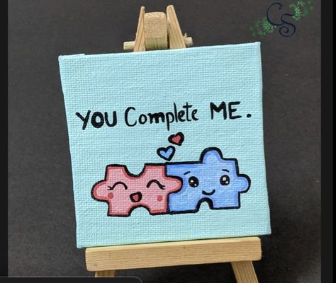 Paintings To Paint For Your Boyfriend, Painting Ideas On Canvas Aesthetic For Boyfriend, Cute Paintings To Make For Your Boyfriend, Cute Painting For Your Boyfriend, Painting To Paint For Boyfriend, Cute Paintings For My Boyfriend, Easy Painting Ideas For Girlfriend, Bf Painting Gift, Small Love Drawing Ideas