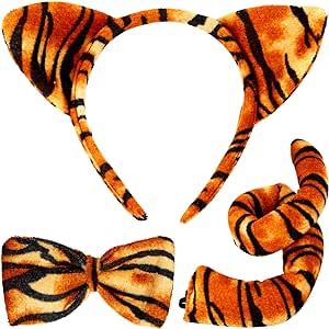 Animal Costume Set Bunny Ears Nose Tail and Bow Tie Bunny Accessories for Kids Easter Cosplay Birthday Performance(Tiger Costume) Tiger Fancy Dress, Tigger Costume, Animal Cosplay, Tiger Costume, Fancy Costumes, Pet Tiger, Cotton Headband, Fancy Dress Accessories, Fancy Dresses Party