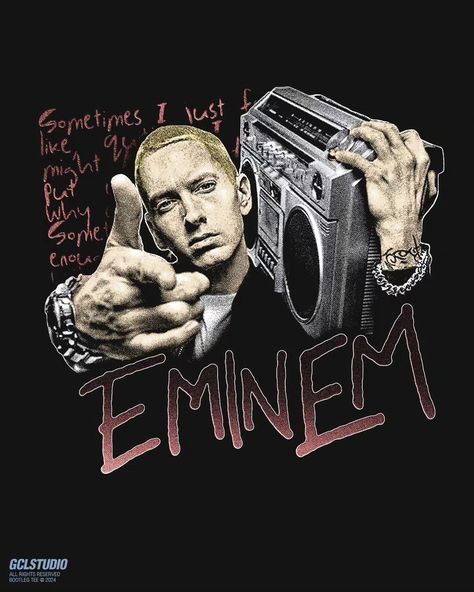 Eminem T-shirt Concept Design. Loved the custom type I designed for the work in Photoshop. . Let me know what you think? Eminem Tshirt Design, Eminem Shirt, Eminem T Shirt, Shirt Concept, Eminem Poster, Custom Type, Roblox T-shirt, Graphic Tshirt Design, How I Met Your Mother