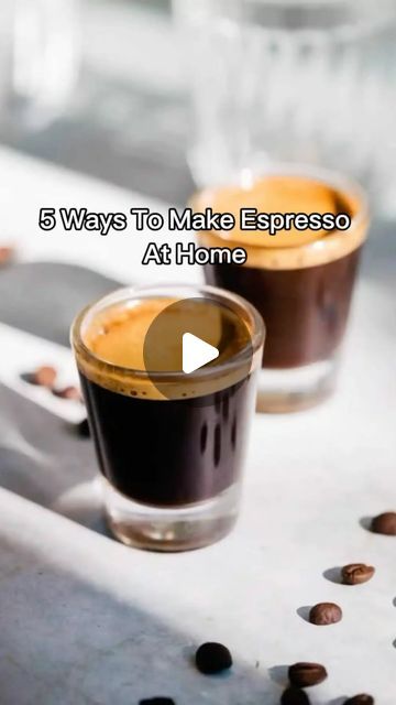 Victoria Brown | At Home Coffee & Recipes on Instagram: "How to Make Espresso at Home ☕️🌷 perfect for any latte, cappuccino, americano, affogato and more the possibilities are endless. (Please excuse my sick voice lol I attempted a voice over with a cold lol)   @katerinafaith did a video just like this one, and had so many tips to offer. I did this video and mentioned my own preferences/options. Make sure to check her out!   Here’s 5 ways you can make espresso at home ❤️⬇️  1️⃣ Instant Espresso (make sure it’s instant espresso/ not instant coffee) @cafebustelo has the best option in my opinion  2️⃣ A Mocha Pot (simply brew strong coffee with water)  3️⃣ Phin Filter (Vietnamese style coffee) it’s very strong and concentrated but absolutely delicious! You can find the option for the phin fi How To Make An Espresso, Make Espresso At Home Without Machine, Make Coffee Videos, How To Make Espresso At Home, How To Make Cappuccino At Home, How To Make Espresso, How To Make A Latte At Home, Espresso Recipes At Home, Fancy Coffee At Home