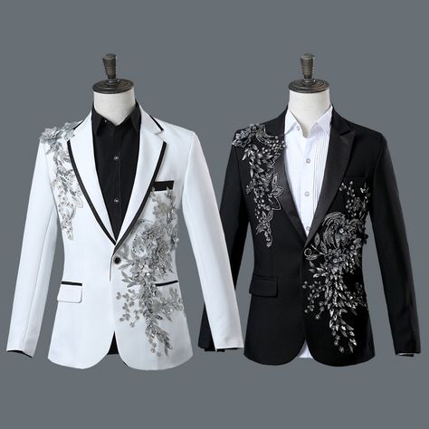 Jacket Wedding Dress, Mens Floral Blazer, Embroidery Blazer, Prom Outfits For Guys, Suit For Men Wedding, Wedding Blazers, Designer Blazers For Men, Wedding Kurta For Men, Prom Suits For Men