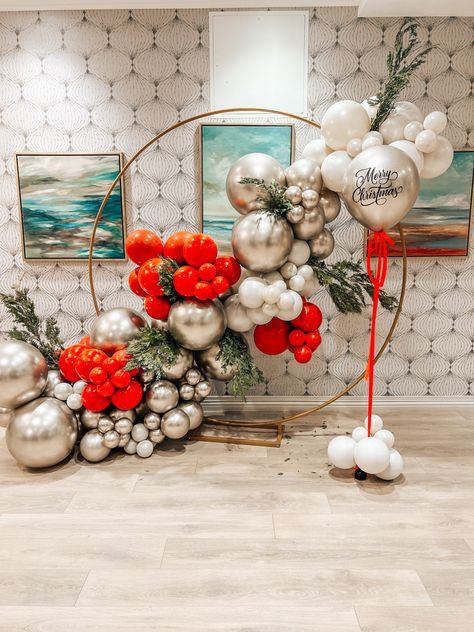 Christmas Party Decor Balloons, Xmas Balloon Arch, Holiday Balloon Backdrop, Holiday Party Balloon Garland, Holiday Party Balloon Arch, Circle Balloon Arch Graduation, Xmas Balloon Garland, Christmas Balloon Circle Arch, Candy Cane Balloon Garland