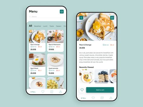 Restaurant Menu Mobile App Design by Phenomenon Studio on Dribbble Resturant Menu, Mobile Restaurant, Ui Design Mobile, Restaurant App, Menu Online, Food Delivery App, Restaurant Website, Restaurant Menu Design, App Template