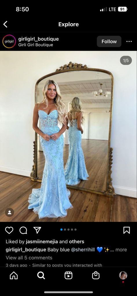 Prom Dresses Blonde Hair Blue Eyes, Baby Blue Prom Dresses, Prom Dress Inspo, Light Blue Prom Dress, Prom Inspo, Jr Prom, Prom 2024, Senior Prom Dresses, Stunning Prom Dresses