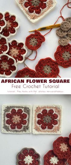 African Flower Square Fall Ideas Flower Grammy Square, Granny Square Crochet Sweater Layout, Grabby Square Sweater, Hexagon Flower Crochet Pattern, Crochet Textile Art, Pretty Crochet Granny Squares, Crochet Patterns Squares Blanket, Crochet Project Free Pattern, Types Of Granny Squares Free Pattern