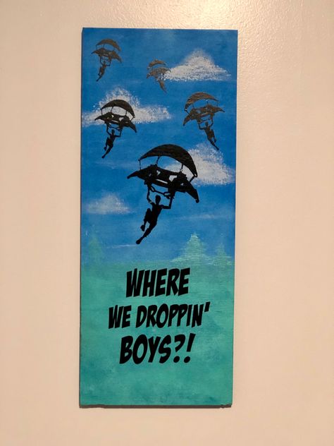 Fortnite Bedroom Decor, Fortnight Painting, Fortnite Painting Canvas Easy, Fortnite Painting Canvas, Fortnight Bedroom Ideas, Fornite Room Decoration Ideas, Fortnite Painting Ideas, Fortnite Themed Bedroom, Fortnite Bedroom Ideas For Boys Diy