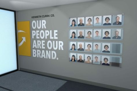 🏅Best Employee Recognition Walls & Boards Wall Display Ideas, Office Wall Graphics, Office Graphics, Office Wall Design, Office Interior Design Modern, Corporate Office Design, Office Space Design, Office Branding, Wall Of Fame