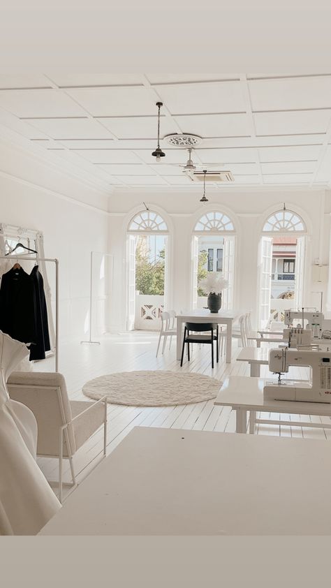 Fashion work room , white floorboards White Painted Floorboards, White Painted Floors, Painted Wooden Floors, White Floorboards, Painted Floorboards, Room White, Work Room, Wooden Floors, Painted Floors