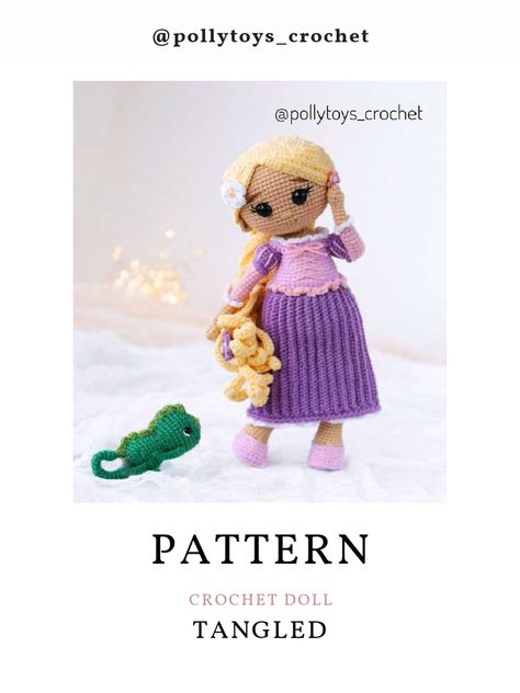 Patron amigurumi rapunzel Chameleon Pattern, Princess Amigurumi, Wire Skeleton, Baby Toys 6 Months, Doll Crochet Pattern, Crochet Horse, Amigurumi Doll Pattern, Pattern Doll, Crochet Baby Toys