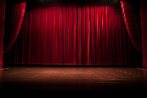 Glorious red curtain above empty theatre... | Premium Photo #Freepik #photo #curtain-background #theater-background #theatre-stage #theatre-background Stage Curtain Background, Theatre Background, Theater Background, Curtain Background, Stage Theatre, Theater Stage, Theatre Curtains, Stage Curtains, Stage Background