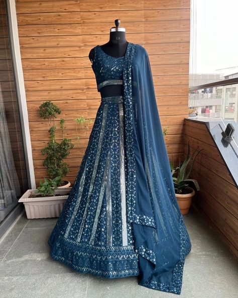 👉Dark Blue Color Faux Georgette Lehenga Choli 👉For More Details WhatsApp : +919978885114 👉www.fabdealvilla.com 👉COD Available 👉Free Shipping 👉Wholesale Rate 👉Quality Guaranteed Indian Langa, Blue Georgette Lehenga, Traditional Lehenga Designs, Sequin Lehenga, Lehenga Bridesmaid, Bridesmaid Lehenga, Georgette Lehenga, Lehenga Gown, Work Lehenga