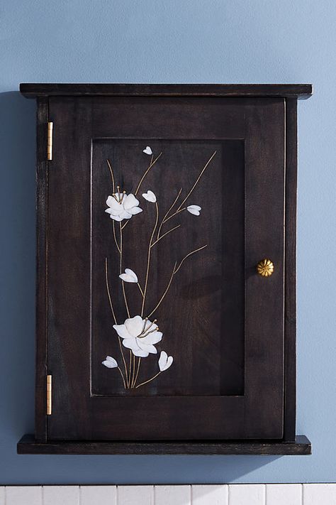 Black Medicine Cabinet, Bath Cabinet, Natural Wood Texture, Bath Cabinets, Book Organization, Black Cabinets, Rattan Basket, Bathroom Essentials, Hand Carved Wood