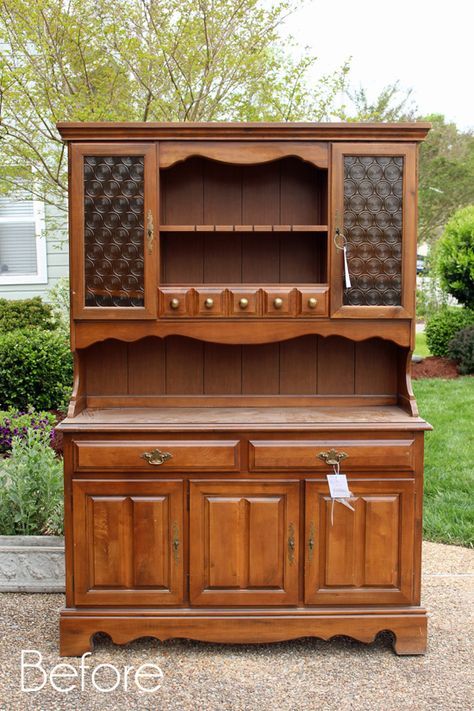 Dated Hutch Makeover | Confessions of a Serial Do-it-Yourselfer Painted Hutch, Hutch Makeover, Laminate Kitchen, Furniture Fix, Furniture Rehab, Chalk Paint Furniture, Diy Furniture Projects, Furniture Makeover Diy, Paint Furniture