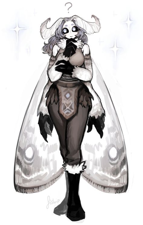 Moth Girl, Cute Moth, Monster Girl Encyclopedia, Moth Art, Fantasy Creatures Art, Creature Concept Art, Cute Monsters, Creature Concept, Monster Girl