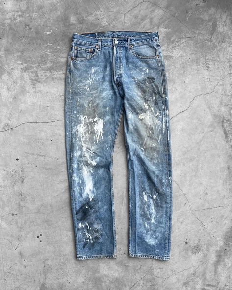 Unsound Rags on Instagram: “Levi's 501 Stained Painter Jeans - 1990s” Painters Jeans, Painter Jeans, Unsound Rags, Vintage Jeans Men, Painter Outfit, Blue Is The Warmest Colour, Denim Inspiration, Denim Wear, Faded Denim