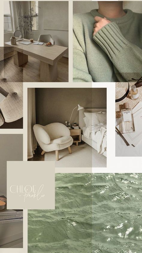 Green And Beige Mood Board, Green Aesthetic Moodboard, Greens And Neutrals Palette, Sage Green Website Design, Neutral Color Website Design, Neutral Social Media, Neutral Branding Color Palette Green, Vintage Coffee Shops, Coffee Shop Logo Design