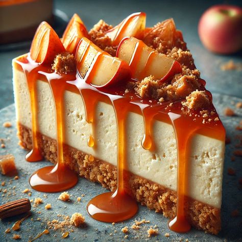 Caramel Apple Cheesecake Delight Indulge in this exquisite cheesecake that combines a buttery graham cracker crust with a smooth and creamy filling, topped with caramelized apple slices and a rich caramel drizzle. 🥧 Ingredients Crust: 2 cups graham cracker crumbs 1/2 cup melted butter 1/4 cup sugar Filling: 24 oz cream cheese, softened 1 cup sugar 1 tsp vanilla extract 3 eggs 1/2 cup sour cream 1/4 cup flour Topping: 3 apples, peeled and sliced 1/2 cup sugar 1 tsp cinnamon 1/4 tsp nutmeg ... Baking Pictures, Cheesecake Delight, Graduation Cake Designs, Espresso Brownies, Caramel Apple Cheesecake, Cheesecake Cups, Apple Cheesecake, Caramel Drizzle, Cracker Crust