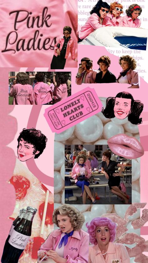 pink ladies💕 #grease #pinkladies #greaseaesthetic #greasemovie #pinklady Pink Ladies Grease Party, The Pink Ladies Grease, Grease Pink Ladies Aesthetic, Pink Ladies Costume Grease, Grease Makeup Ideas Pink Ladies, Pink Lady Hairstyles Grease, Pink Ladies Grease Hairstyles, Pink Ladies Makeup, Grease Movie Aesthetic