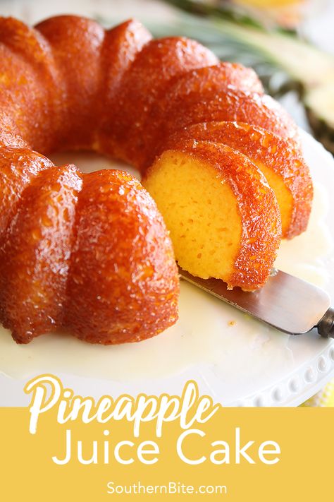 Pineapple Juice Cake, Orange Juice Cake, Pineapple Juice Recipes, Boxed Cake, Pineapple Cake, Bundt Cakes Recipes, Monkey Bread, Cake Mix Cookies, Moist Cakes