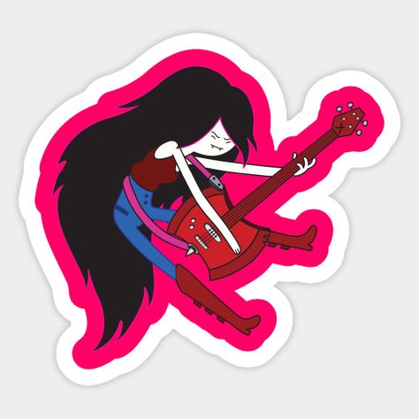 Marceline - Marceline - Sticker | TeePublic Marceline Vampire Queen, Adventure Time Merchandise, Rick And Morty Stickers, Weird Stickers, Marceline The Vampire Queen, Vampire Queen, Tumblr Stickers, Music Stickers, Floral Border Design