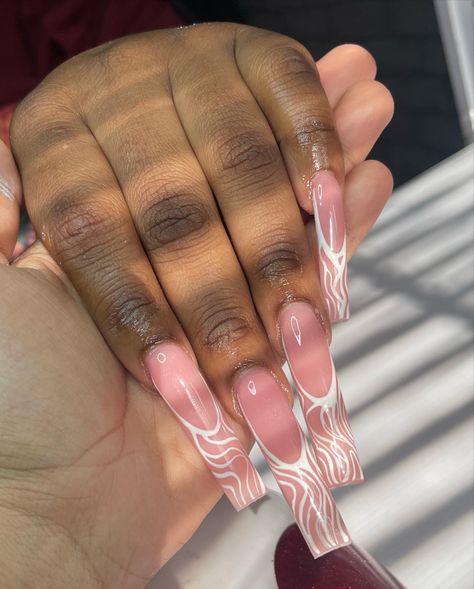 Curved French Tip Nails, Abstract French Tip Nails, Abstract French Nails, C Curve Nails, Double French Tip Nails, V French Nails, Acrylic Nails Square, Xl Nails, Clear Nail Tips