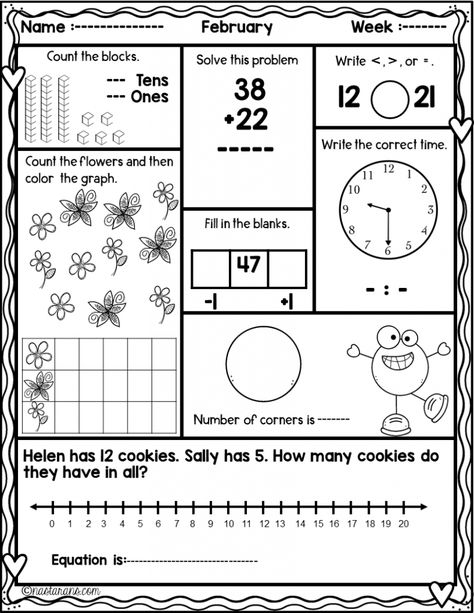 Download this FREE worksheet!Daily math review 1st grade is perfect for Spiral Math Homework, Spiral Review Math Morning Work, Warm Ups, or even Math Center Activities. These no preparation worksheets are aligned with common core standards first grade!Fun for students and print and go for teachers.#firstgrade #mathcenters #classroom Kindergarten Math Review, Math Websites, Math Morning Work, Math Spiral Review, Spiral Math, Math Practice Worksheets, Maths Resources, First Grade Math Worksheets, Math Sheets