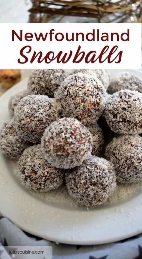 Almond Snowballs, Holiday Dessert Platter, Chocolate Snowballs, Snowballs Recipe, Newfoundland Recipes, Snowball Cookie Recipe, Christmas Baking Cookies, Coconut Snowballs, Xmas Desserts