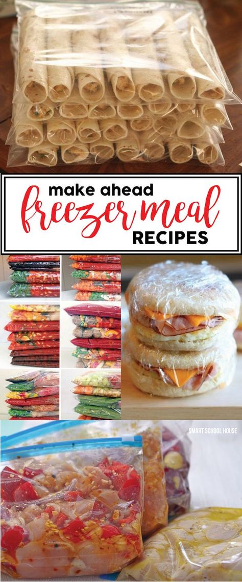 Make Ahead Freezer Meals - homemade recipes and ideas to save time and money. Make these ahead for your family for dinner every night! Meal Prep Ideas No Chicken, Half Baked Harvest Freezer Meals, Freezer Meals Not Casserole, Make A Head Meals Dinners, Oilfield Meal Prep, London Broil Freezer Meal, Freezer Bag Meals Make Ahead Crockpot, 8x8 Freezer Meals, Manicotti Freezer Meal