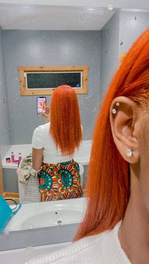 Orange Hair Color Ideas, Orange Hair Dye, Orange Hair Color, Girl Hair Colors, Black Hair Dye, Ginger Hair Color, Quick Weave Hairstyles, Dyed Hair Inspiration, Dyed Natural Hair