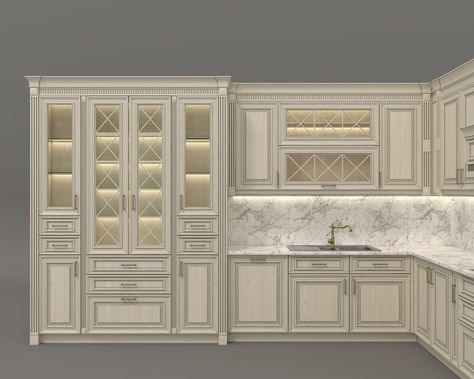 Kitchen American Style, Cabnits Kitchen, European Style Kitchen, Classical Kitchen, Cocina Shabby Chic, Fancy Kitchens, Country Kitchen Designs, Classic House Exterior, Shaker Style Kitchens