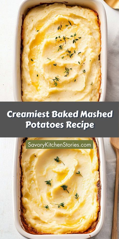 Ready to elevate your Thanksgiving spread? The Creamiest Baked Mashed Potatoes Recipe is a heavenly addition that will have everyone asking for seconds! With its smooth texture and rich taste, it’s a holiday essential. Save this recipe to ensure a fantastic celebration! Baked Mashed Potatoes Recipe, Make Ahead Mashed Potatoes, Cream Cheese Potatoes, Baked Mashed Potatoes, Buttery Mashed Potatoes, Steamed Potatoes, Perfect Mashed Potatoes, Mashed Potato Casserole, Mashed Potatoes Recipe