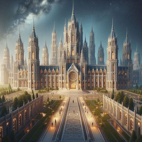 Fantasy Barracks, Fantasy Headquarters, University Building Design, Fantasy Academy Building, Fantasy Mansion Art, Fantasy University, Fantasy College, Academy Building, Fantasy Palace