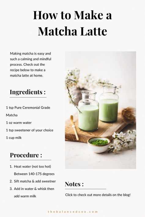 A easy matcha latte recipe Matcha Late At Home, Jade Leaf Matcha Recipes, How To Make Matcha At Home, How To Drink Matcha, Healthy Matcha Drinks, How To Make A Matcha Latte At Home, At Home Matcha Latte, How To Make Matcha Taste Good, Matcha Drink Recipes Healthy