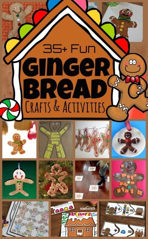 If you are looking for lots of really fun Gingerbread Crafts and Gingerbread Activities to celebrate the holiday season this December, you are going to love these super cute,  fun-to-make projects! All these gingerbread craft ideas are perfect for toddler, preschool, pre-k, kindergarten, first grade, and 2nd grade students. Gingerbread Man Preschool, Preschool Gingerbread, Gingerbread Craft, Gingerbread House Craft, Gingerbread Man Crafts, Gingerbread Unit, Gingerbread Man Activities, Art Craft For Kids, Gingerbread Activities