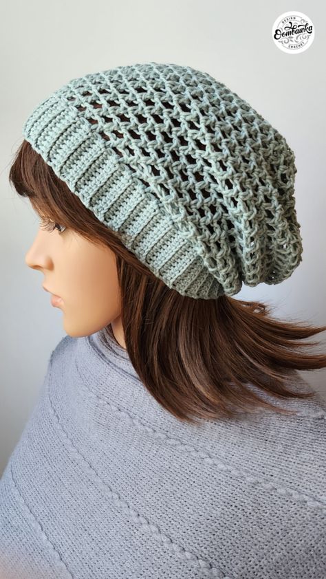 Summer Slouch Hat, a free crochet pattern in sizes toddler to adult. Slouch Hat Pattern Free, Crochet Slouchy Hat Free Pattern, Crochet Slouchy Beanie Pattern, Slouch Hat Crochet Pattern, Crochet Slouch Beanie, Slouchy Hat Crochet Pattern, Slouch Hat Pattern, Slouchy Hat Pattern, Crochet Adult Hat